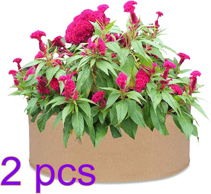 2PCS Plant Grow Bags, 15Gallons Heavy Thickened Non Woven Fabric Garden Bed with Seedling Nursery Round Planting Container Garden Pot Bed for Flowers Vegetable Plants Fruits