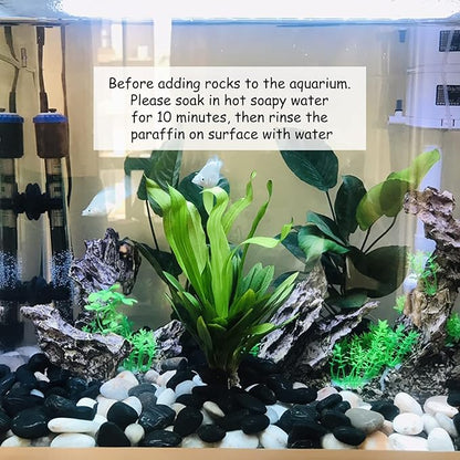 40 lbs Black River Rocks for Landscaping,1-2 Inch Decorative Black Stones Pebbles for Plants, Vase Fillers, Fish Tank and Garden Rocks