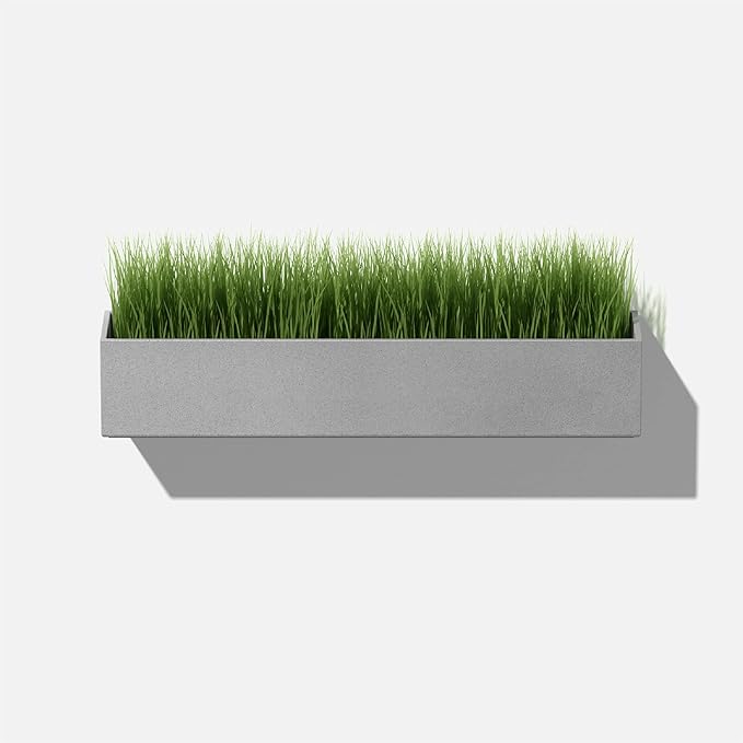 Veradek Forma Series Trough Hanging Planter - Rectangular Planter for Window Sill/Wall Decor | Made from Plastic-Stone Material | Modern Décor for Succulents, Indoor Small Plants