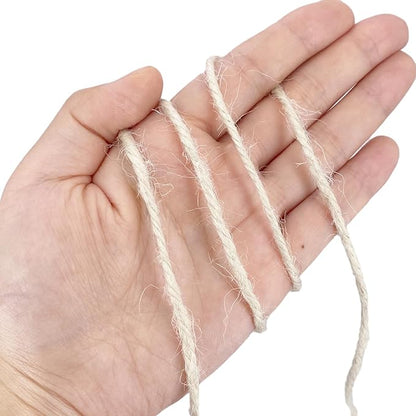 Leecogo White 2.5mm Jute Twine 328 Feet Heavy Duty Garden Twine String for Gardening Plant Crafts and Decorative Projects