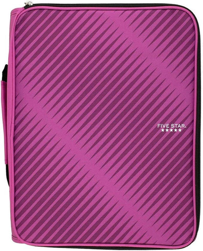 Five Star Zipper Binder, 2 Inch 3-Ring Binder for School, 6 Pocket Expanding File, 380 Sheet Capacity, Purple (72540)
