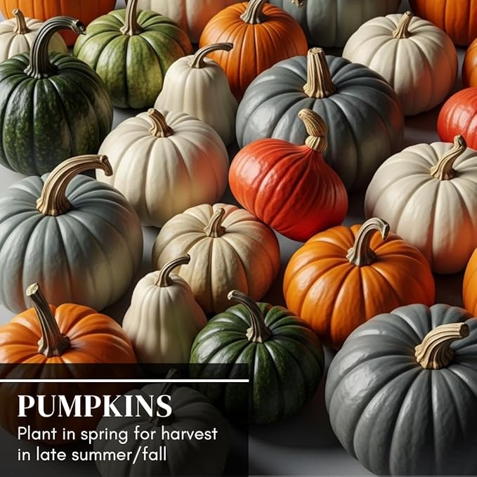 Scarface Pumpkin Seeds for Planting (10 Seeds) – Unique Warted Variety with Green and Orange Skin – Easy to Grow Heirloom Pumpkin for Fall Gardens, Halloween & Harvest Displays
