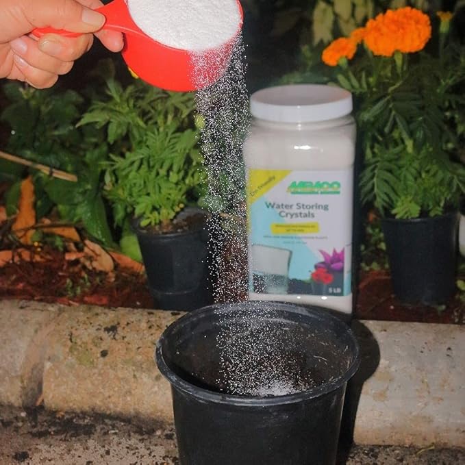 AABACO Water Storing Crystals - for Indoor & Outdoor Plants - Mix Crystals with Soil to Reduce The Amount of Watering Needed - Protect Against Heat - Watch Your Garden & Plant Grow(50LB)
