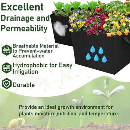 Large Fabric Raised Garden Bed Outdoor, Planter Raised Beds 3 Hexagonal Grids with Handles, Cloth Raised Garden Bed Grow Bags for Vegetables - 7x1ft (54 Gallon, 2 Pack)