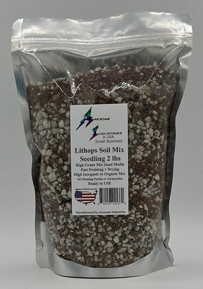Lithops Soil Mix Perfect Potting Medium Proper Drainage Promotes Healthy Rooting Designed Specifically for Lithops (Seeding Mix 2 Quarts)