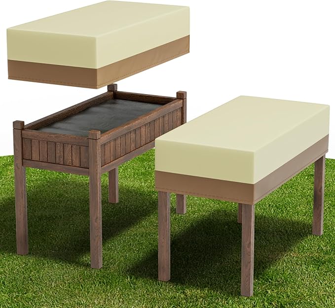 Decoroca 2’x4’ Planter Boxes Cover - Garden Covers for Raised Beds with All-Natural 600D Nylon & Water-Resistant Coating - Winter Plant Covers to Withstand Weed Seeds, Heavy Rain & Snowfall