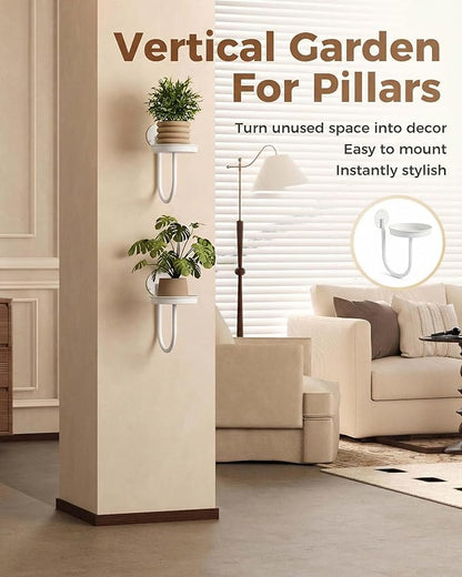 Leaf&lull Wall Plant Holder Planter with Wall Planters for Indoor Plants Plant Hanger Hanging Plant Holder Wall Hanging Decor 2 Pack White