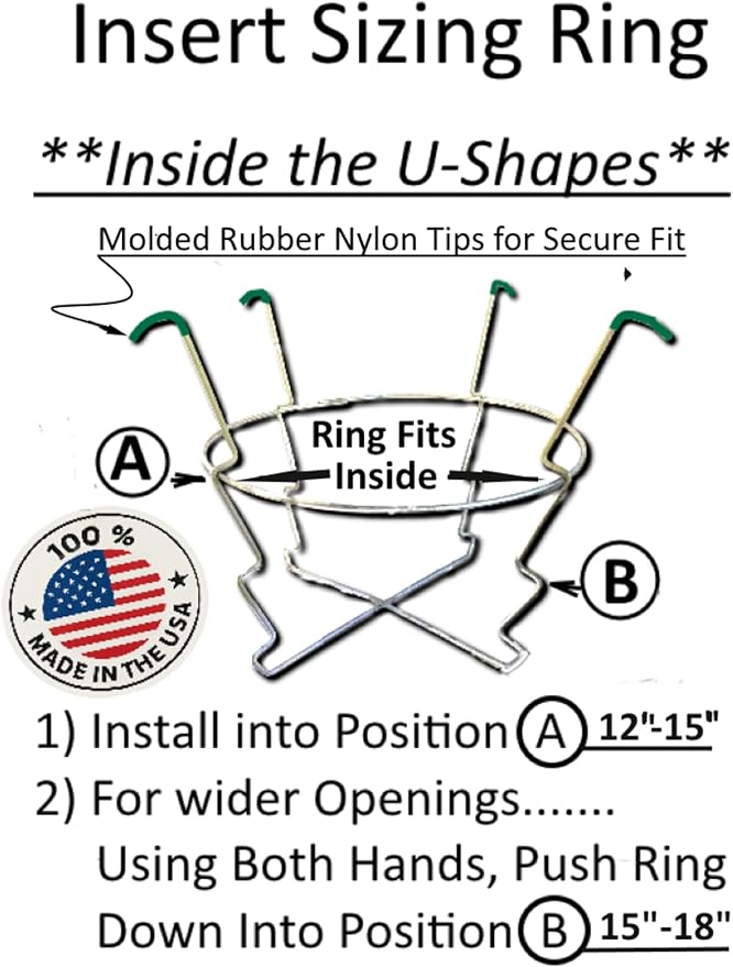 Premium Adjustable Planter Insert. Start at The TOP/Any Height Flower Pot. Any Opening 12-18 Inches Wide - Patented Fit, Stable, No Tools, Watch The Video & Drop IT in..Made in The USA