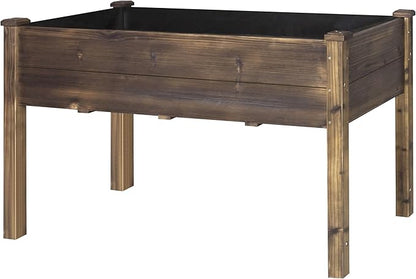 MUPATER 48 x 24 x 30in Raised Garden Bed, Wood Elevated Planter Box with Legs, Outdoor Raised Beds for Gardening, Backyard, Patio and Balcony, Rustic