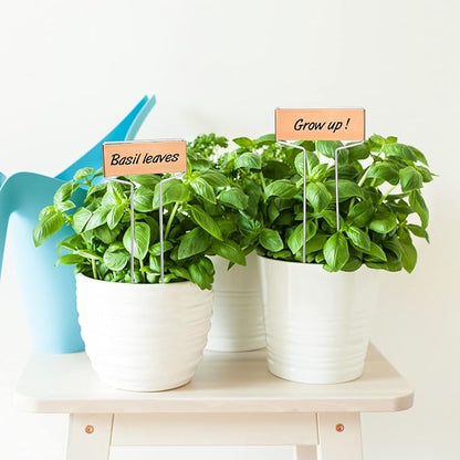 KINGLAKE GARDEN Copper Plant Labels 20 Pack Metal Plant Labels Copper Plant Tags Garden Labels Garden Large Metal Plant Tags Height 6.1" for Outdoor Indoor Plant