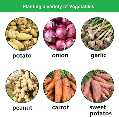 Potato Grow Bags,(5 Pack 10 Gallon) Garden Vegetables Growing Planter with Handles and Access Flap for Planting Potato Carrot Onion Taro Radish Peanut, (Green)