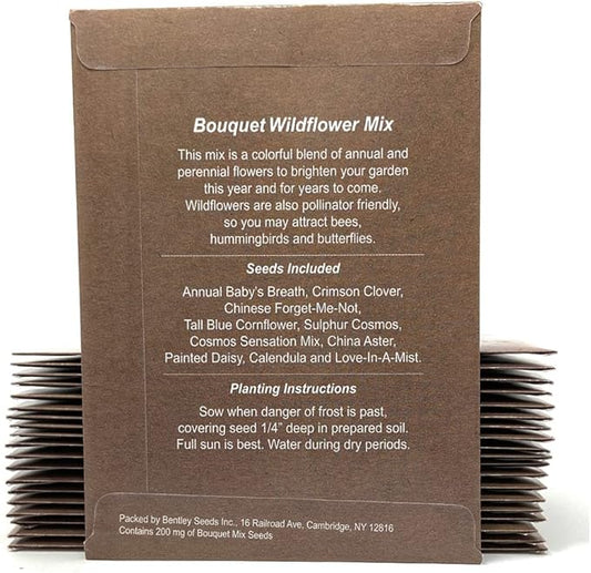 Baby in Bloom Seed Packet Favors Pre Filled with Wildflower Seeds - Baby Shower Party Favors for Guests, Thank You Gift or Present for Girl or Boy- Pink Floral, Brown Decorations - Bulk Pack of 20