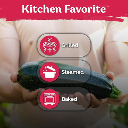 KVITER 50 Black Beauty Zucchini Seeds for Planting (Cucurbita Pepo) – Non-GMO Heirloom Vegetable Seeds, Open Pollinated – Summer Squash for Outdoors Planting in Garden, Raised Mounds, Containers