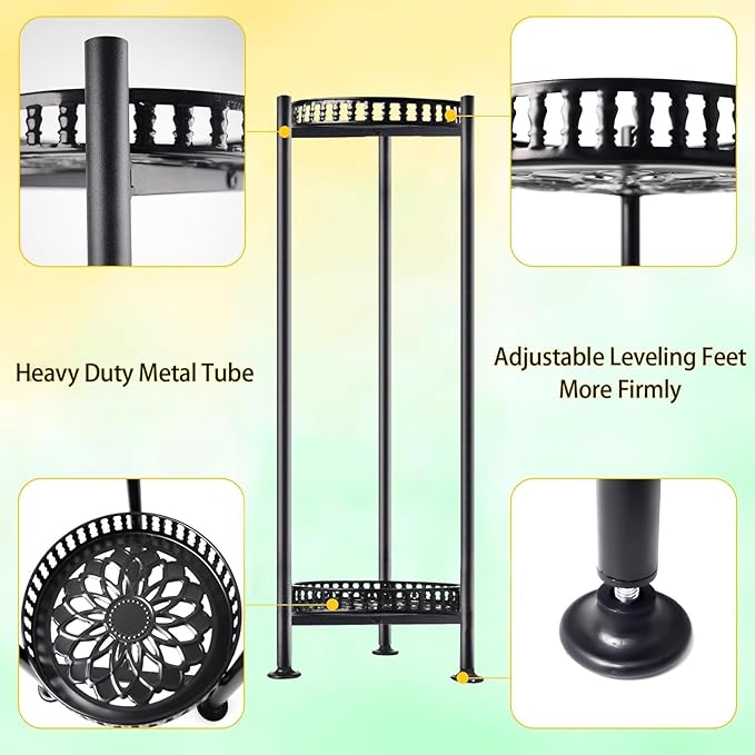 2-Pack Plant Stand Indoor Outdoor, 30'' Tall Plant Stands, 2 Tier Metal Planter Stand, Flower Stand Plant Pot Holder for Living Room, Corner, Deck