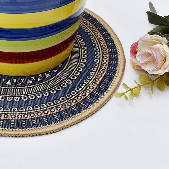 K KILIPES 6pcs 8.5" Round Plant Coaster Mat for Gardening Indoor Outdoor Flower Pots Pad Non Slip Plant Mats for House Plants