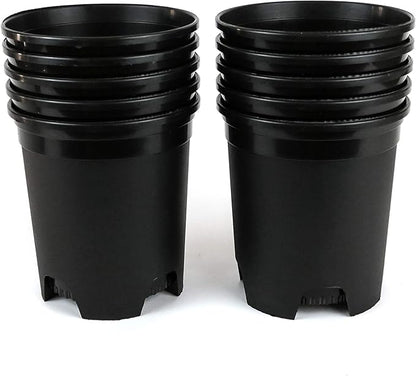 1 Gallon Nursery Pot Plastic Planters for Outdoor Indoor Plants Gardening Flower Pots 10-Pack 6 Inch Plant Pots with Drainage Holes