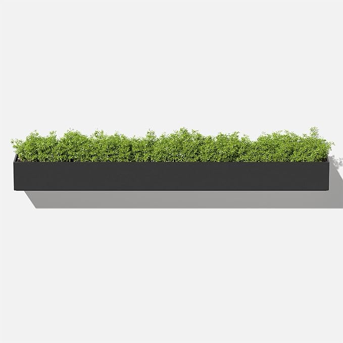 Veradek Forma Series Trough Hanging Planter - Rectangular Planter for Window Sill/Wall Decor | Made from Plastic-Stone Material | Modern Décor for Succulents, Indoor Small Plants