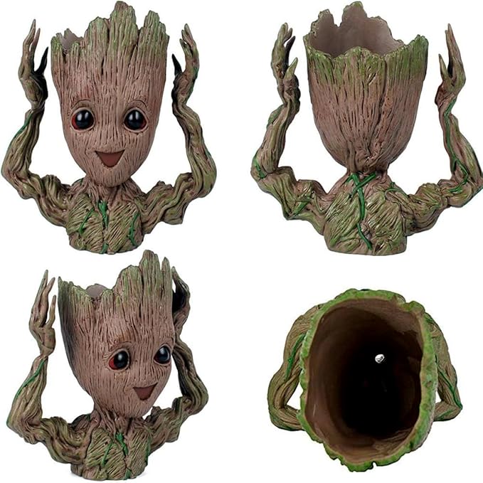 Cute Plant Pots, Smiley Planters for Indoor Plants and Succulents, with Drainage Hole, Mini Flowerpot Decor Idea for Kids Mother Lovers