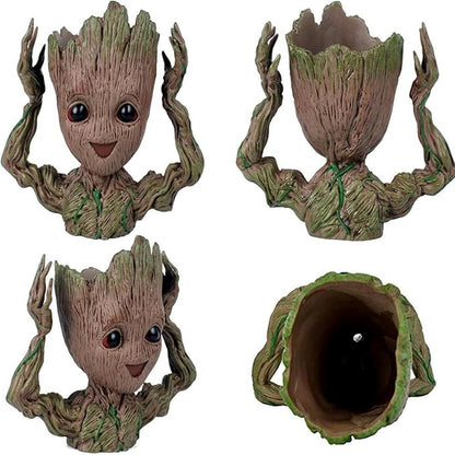 Cute Plant Pots, Smiley Planters for Indoor Plants and Succulents, with Drainage Hole, Mini Flowerpot Decor Idea for Kids Mother Lovers