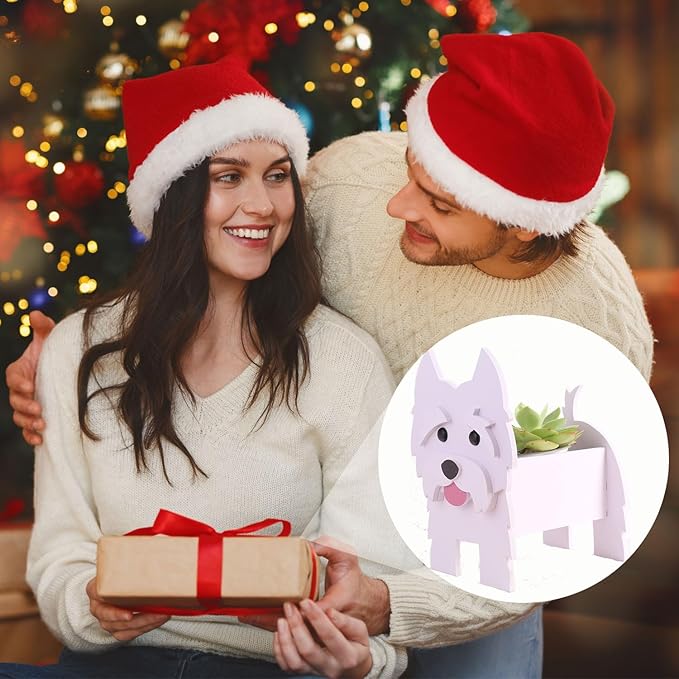 Westie Dog Planter Plant Pot, Cute Animal Flower Pots for Outdoor Garden Decoration, Gifts for Dog Lovers Women, Plant Container Holder Office Home Decor Gift Westie