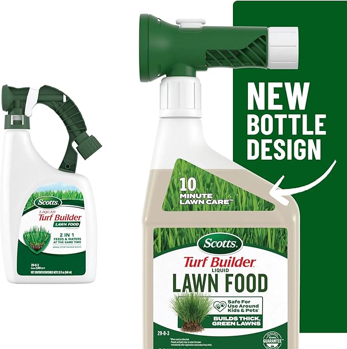 Scotts Turf Builder Liquid Lawn Food, Lawn Fertilizer for Any Grass Type, 29-0-3, 32 fl. oz.