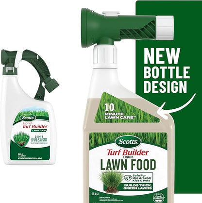 Scotts Turf Builder Liquid Lawn Food, Lawn Fertilizer for Any Grass Type, 29-0-3, 32 fl. oz.