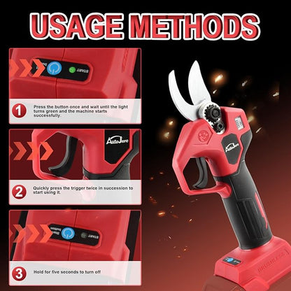 Electric Pruning Shears Compatible with Milwaukee m18 Battery Brushless Electric Shears with LCD Display 0.8-1.2 Inch Cutting Diameter for Gardening, Branch, Tree Trimming (NO Battery)