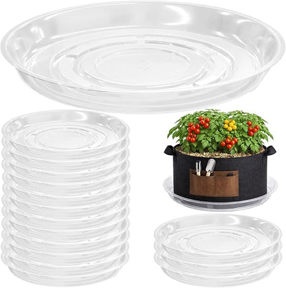 30 Packs 20" Clear Plant Saucers for Indoor Outdoor Use Heavy Duty Plastic Plant Trays for Planter Flower Pot Drip Trays to Catch Water, Bulk 4 to 20 Inch, Round Transparent