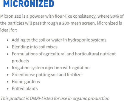 Azomite Raw Supply Organic Trace Mineral Powder 44LB Micronized, White