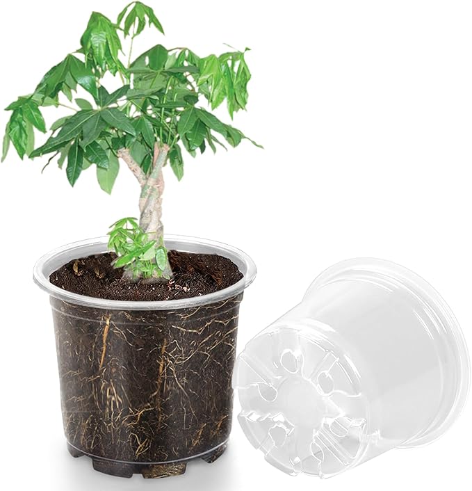 20 Pack 7 Inch Clear Nursery Pots for Plants, Clear Plant Pots with Drainage Holes, Flexible Plastic Nursery Pots Variety Pack, Seedling Planter Seed Starter Pots(7 INCH)