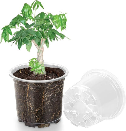 20 Pack 7 Inch Clear Nursery Pots for Plants, Clear Plant Pots with Drainage Holes, Flexible Plastic Nursery Pots Variety Pack, Seedling Planter Seed Starter Pots(7 INCH)