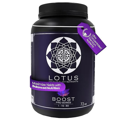 Boost Pro Series Bloom Booster and Yield Enhancer, Boost Any Plant Feeding Recipe for Turbo-Charged Flower Density/Oil Production, Amino Nitrogen Formula for Soil, Hydroponics and Coco Coir - 72 oz