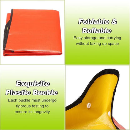 HARFINGTON Repotting Mat 39.4" x 59.1" PE Cloth Waterproof Plant Repotting Mat Foldable Portable Gardening Potting Tray with Plastic Buckle for Indoor Plant Change Soil Watering, Yellow