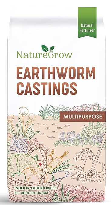 Earth Worm Castings 15LB - Organic Fertilizer Includes Humic Acid - Pure Worm Castings for Gardening