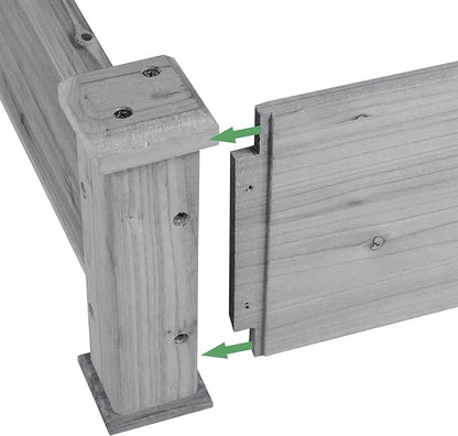Topeakmart 3 Tier Raised Garden Bed Wood Garden Box Wooden Vegetables/Flower/Herb Elevated Garden Planter Boxes Outdoor, Gray