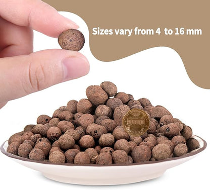 10LB Leca Clay Pebbles for Plants, Expanded Leca Balls for Indoor Plants, Orchid Potting Mix, Soil Amendment, Drainage, Easy Reusability, 4-16mm