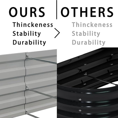 8x4x1ft(2 Pack) Galvanized Raised Garden Bed,Outdoor Planter Box Metal Patio Kit Planting Bed for Vegetables Flowers Herb,Black