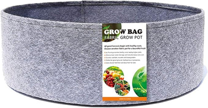2-Pack 10 Gallon Plant Grow Bags, Heavy Duty Thickened Non-Woven Aeration Fabric Pots Container for Gardening (Grey, 50 Gallon * 2 Pack)