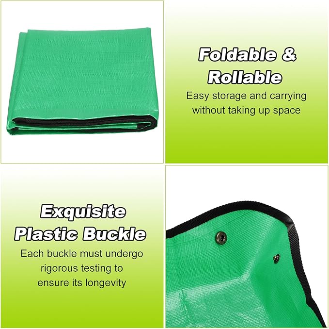 HARFINGTON 2pcs Repotting Mat 31.5" x 39.4" PE Cloth Waterproof Plant Repotting Mat Foldable Portable Gardening Potting Tray with Metal Buckle for Indoor Plant Change Soil Watering, Green