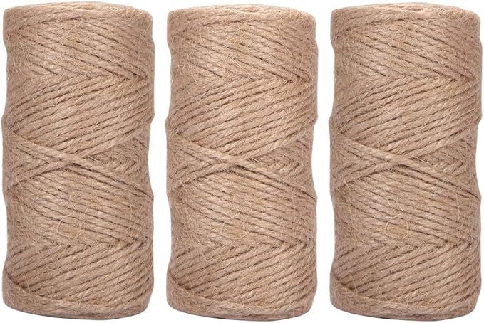 Quotidian Brown Natural 3 ply Jute Jute Twine Rolls 1/8" (0.3cm) 640 Feet - Wrapping Picture Hanging Gardening