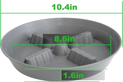 4 Pack Plant Saucer 10 inch, 8 12 14 17 inch, Plant Stand Plastic Plant Saucers for Indoors Outdoor, Heavy Duty Flower Plant Risers for Inside Pots, Pot Saucers for Plants, Grow Bags Saucers