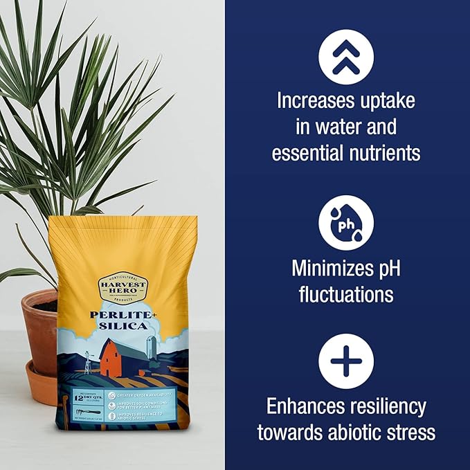 Perlite+ Silica - Promotes Strong Plants - Used for Hydroponic Growing Systems, Transplanting, and Potting Soil (3 CF)