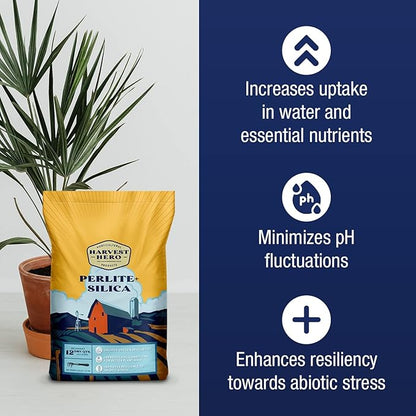 Perlite+ Silica - Promotes Strong Plants - Used for Hydroponic Growing Systems, Transplanting, and Potting Soil (3 CF)