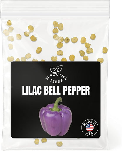 Lilac Bell Pepper Seeds for Planting – 50 Purple Beauty Sweet Bell Pepper Seeds, High Germination, Non-GMO Heirloom, USA-Grown, Indoor & Outdoor Garden (Capsicum annuum)