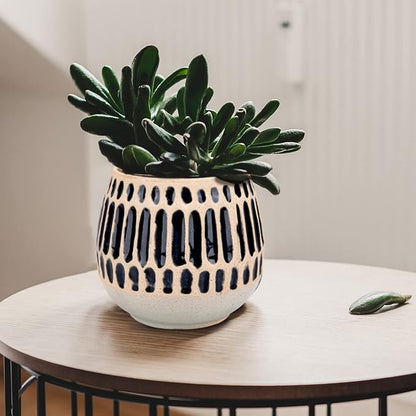Ceramic Planter 4 Inch Plant Pots Indoor Outdoor Succulent Plant Pot Flower Pots Mid-Century Planter Ceramic Pot