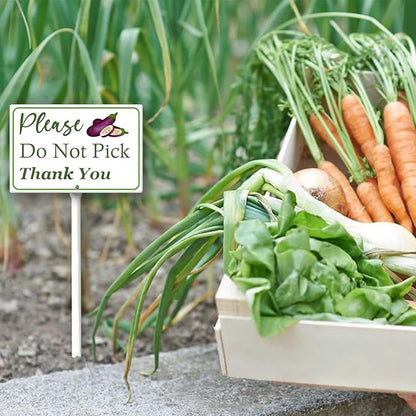 Boylee (8X12) IN Please Do Not Pick Eggplant Thank You Yard Sign With Stake Rustproof Aluminum Fruit Vegetable Signs Stand for Home Orchard Garden Outdoor Decoration