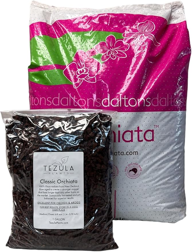 Orchiata New Zealand Pinus Radiata Bark - Medium Chips (1/2") 1 Gallon Bag