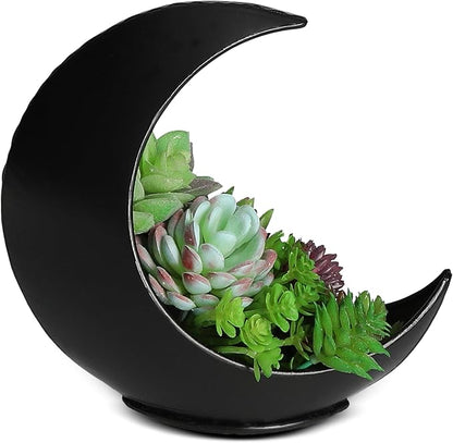2 Pack - Table Moon Planter Candle Holder - Boho Planters for Indoor Succulents, Air Plants, Faux Plants - Witchy Gifts