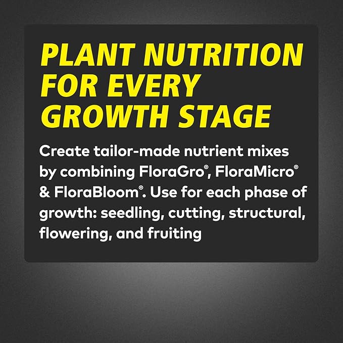 General Hydroponics FloraSeries Hydroponic Nutrient Fertilizer System with FloraMicro, FloraBloom and FloraGro, 1 gal.