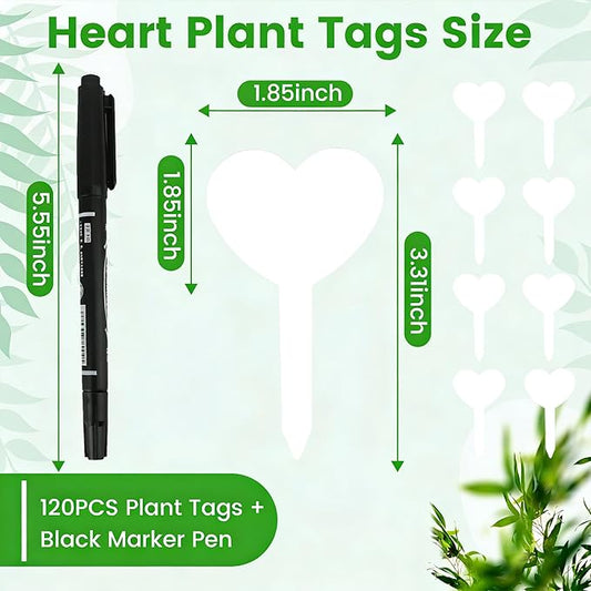 120PCS Plant Tags Plant Labels for Outdoor Garden Waterproof Plastic Seed Labels for Seedlings White Garden Markers with Permanet Marking Pen Plants Tags Gifts for Gardening Lovers